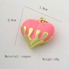 1pc Copper Fashionable Elegant Heart Shaped Pendant, DIY Bracelet Necklace Earring Jewelry Accessory - Multicolor - View 18