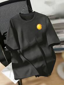 Camiseta con estampado del sistema solar para niño preadolescente, de tela suave y cómoda, adecuada para deportes al aire libre, uso casual diario, estilo callejero y de campus, top casual versátil y de moda para niños en primavera/verano - Gris Oscuro - Ver 6