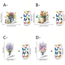 1/4pcs Spring Window Clings,Double-Sided Printing Butterfly Flower Decals Static Stickers For Glass Windows Home Kitchen Hello Spring Theme Reusable Seasonal Decorations Room Decor - Flowers and Butterflies - View 3
