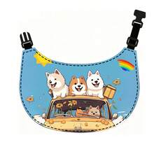 1件卡通宠物头巾，双面可用，狗狗围兜/猫咪围巾，可爱可调节领巾 - 彩色 - 查看 9