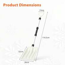 COSTWAY 26 Cm Wide Snow Shovel Lightweight Transfer Shovel, White - A - View 9