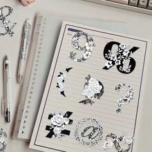 50pcs Letters And Numbers PET Stickers Hot Stamping Decals For Laptop Notebook Suitcase Skateboard Guitar DIY Aesthetic Transparent Stickers - 1 Set - View 12