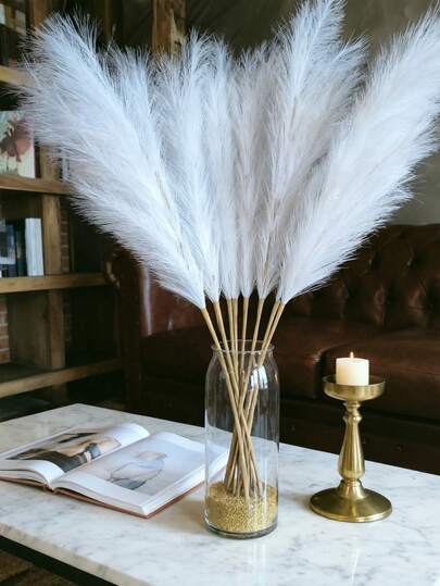 1/2/4支装 39英寸仿真蒲苇草，大型蓬松人造假花，香蒲草人造植物，人造花卉，波西米亚风装饰，适用于婚礼派对装饰、家居客厅卧室装饰、花瓶插花、DIY摄影道具、生日毕业礼物、春季装饰、母亲节礼物、复活节装饰