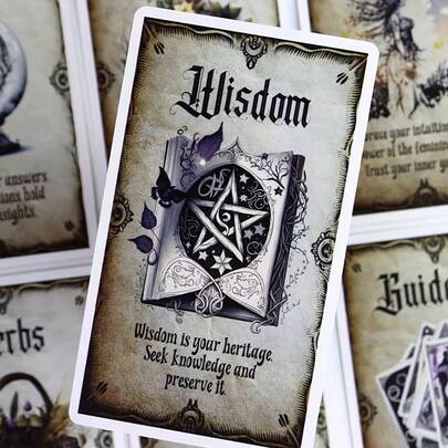 1 Set [Wise Witch Board Game Cards] - Magic Witch Card Game, Includes Fantasy Witch Tarot Deck, Strategy Role-Playing Card Game Suitable For Pagan Tabletop Gamers