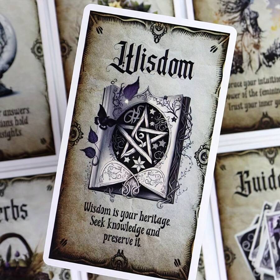 1 Set [Wise Witch Board Game Cards] - Magic Witch Card Game, Includes Fantasy Witch Tarot Deck, Strategy Role-Playing Card Game Suitable For Pagan Tabletop Gamers - Multicolor - View 1