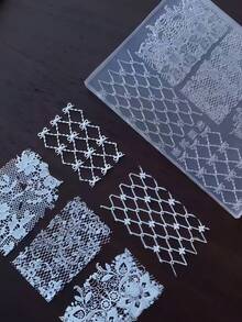 Lace Embossed Floral Bowknot High Transparency 3D Embossed Creative DIY Silicone Nail Art Mold - Clear - View 13