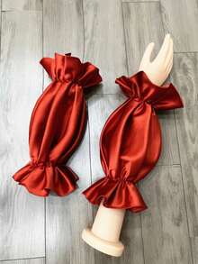 Một cặp áo choàng cô dâu bằng vải satin trắng tay ngắn co giãn, phụ kiện mùa thu - Nhiều màu - Xem 20