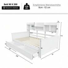 Kids Bed Frames, Headboards & Footboards - White + Wood + 90cm*200cm-1 - View 8