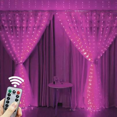1pc USB Powered Curtain Lights, 8 Modes Festival Fairy Lights, 6m/3 Meters/2m/1m LED String Lights For Wedding Birthday Party House Window Decor (Remote Control Batteries Not Included)