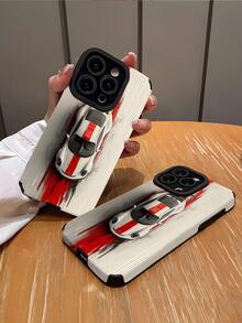 1个时尚汽车图案竖款仿皮纹理防震软手机壳，适合作为生日、节日礼物送给朋友、家人、情侣或自己，兼容 17/ 17 Air/ 17 Pro/ 17 Pro Max/ 16/ 16 Plus/ 16 Pro/ 16 Pro Max/ 15/ 15 Plus/ 15 Pro - 彩色 - 查看 2