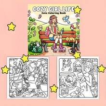Comfort Girl Coloring Book, Suitable For Friends, Couples, And Family, Ideal For Ages 14+, Parties, Valentine's Day, Birthdays And Other Holidays. For Painting And Learning - White - View 4