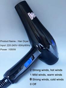 1pc Bunny Girl UV Printing UK Plug Hair Dryer, Includes Nylon Shockproof Housing, High Power One-Key Control Hair Dryer, Random Color Comb & Air Outlet Nozzle - UK Plug(220-240V) - View 5