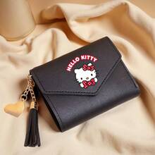 SANRIO 1件装 Hello Kitty 可爱流苏吊坠装饰钱包 人造革多功能钱包 女士短款钱包 零钱包 翻盖卡包 信封包 女士钱包 迷你钱包 小钱包 可爱钱包 沙滩必备度假钱包 沙滩包 - 彩色 - 查看 9