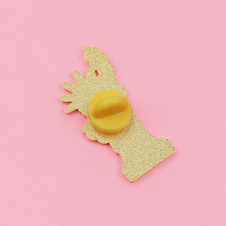 动物图案黑色猫咪哈巴狗珐琅胸针自由女神像翻领别针徽章背包服装配饰时尚珠宝礼品 - 金色 - 查看 7