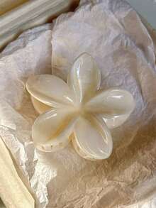 3个/套 8厘米/3.15英寸扎染花卉图案大理石纹理水波纹发夹，深蓝色、浅蓝色和米色可选，适合女性，优雅简约，百搭，适合日常、派对、工作、旅行、返校、校园装扮等场合，夏季发饰，花朵发夹，沙滩发夹，度假发夹，夏季发卡 - 彩色 - 查看 2