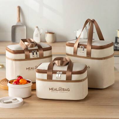 多功能保温午餐包，大容量加厚铝箔午餐盒，适合学生，便携式野餐午餐袋