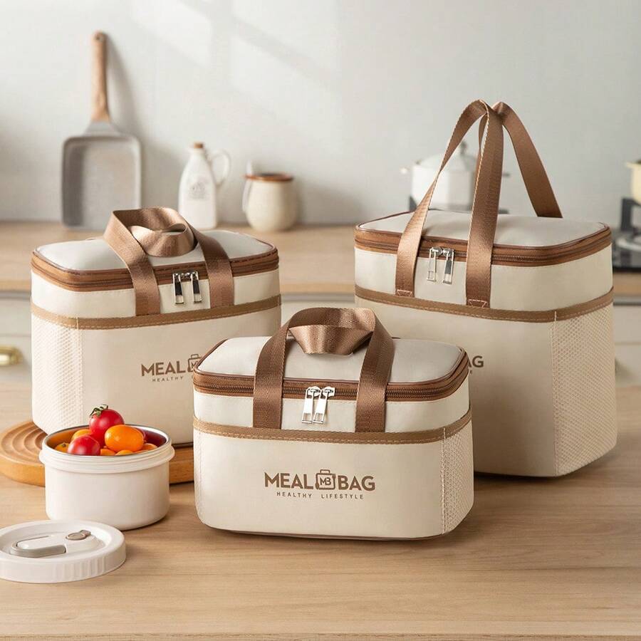 Multi-Function Insulated Lunch Bag, Large Capacity Thick Aluminum Foil Lunch Box, Suitable For Students, Portable Picnic Lunch Tote