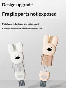 1个兔耳四合一杯刷，多功能缝隙清洁刷，适用于家庭使用，可清洁瓶杯，杯刷，杯子修理工具 - 彩色 - 查看 8