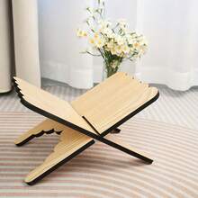 1 pieza Estantería de escritorio de madera moderna - Diseño de grano de madera resistente, estante ajustable para libros y revistas, adecuado para decoración del hogar, oficina, estudio o sala de estar, estilo minimalista | Estructura duradera, decoración de libros - Multicolor - Ver 5