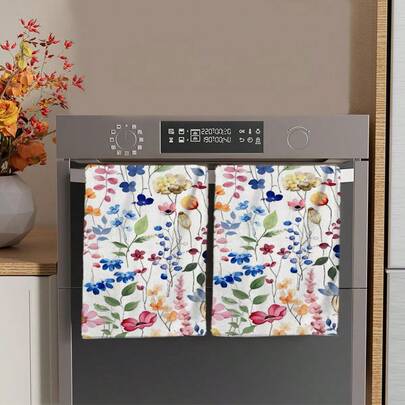 2/4/48pcs Spring & Summer Series Floral Print Kitchen Towels - Super Soft, Highly Absorbent Polyester Dish Towels & Hand Towels, Ideal For Holiday Decor, New Year Gifts, Kitchen Decor, Party Decorations