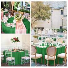 6 Pack Green Round Tablecloths90 Inch Round Table Cloth Washable And Reusable Stain And Wrinkle Resistant Polyester Fabric For Wedding Party Banquet Camping Restaurant Decoration  Dfe - Green - View 7