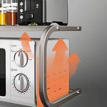 1pc Multifunctional Microwave Oven Rack, Iron Rack, Electric Oven Rack, Household Tabletop Multi-Layer Oven And Rice Cooker Storage Rack, Saves Kitchen Space, Kitchen Storage Rack, Stores Seasonings/Tableware, Essential For European And American Families - Multicolor - View 9