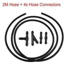 2m Universal Windshield Wiper Hose Kit, Includes 4 Connectors, Suitable For Installing Most Windshield Cleaning Nozzles, Connect To Water Pump Nozzle - A - View 1