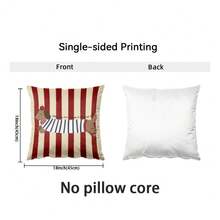 2pcs Animal Theme Pillow Covers, Classic Minimalist Luxury Pillow Cases, Striped Dachshund Pattern Cushion Covers, Suitable For Living Room And Bedroom Sofa And Chair (Pillow Inserts Not Included) - Dachshund - View 2