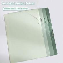 4pcs L-Shaped File Folders In Blue/Green/Purple Gradient Design, PP Material, Suitable For School, Office And Home - Green-4PCS - View 3