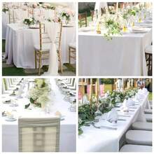 Large White Table Cloths 150x260cm 59x102Inch Long Rectangular Table Cloth Washable Polyester Fabric Tablecloth For Wedding Banquet Party Home Dining Table Cover  Dfe - White - View 5