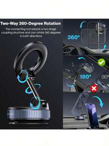 Upgraded Car Phone Holder, Super Strong Magnetic Car Phone Holder, 360° Adjustable Vacuum Suction Cup Car Phone Holder [Max Suction], Unisex Car & Truck Accessories, Car Phone Holder, Express Your Love, Holiday Gift - A - View 4