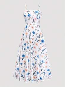 Abito e giacca elegante in chiffon con stampa floreale ditsy, completo di per San Valentino e la primavera - Multicolore - Visualizzare 4