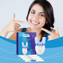 Kit de luz LED para blanqueamiento dental profesional con gel blanqueador 4X y sistema de blanqueamiento acelerado con luz azul para una sonrisa blanca. - Blanco - Ver 2