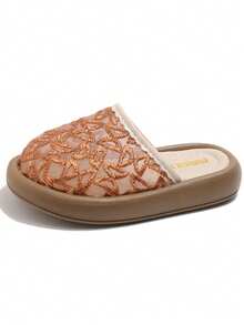 2026 New Girls Sandals, Breathable Mesh, Comfortable Flat, Non-Slip Soft Bottom, Fashionable Slip-On, Suitable For Kids & Teens - Brown - View 6