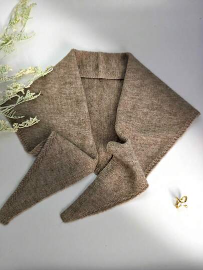 1pc Women's Wool Triangle Scarf/Headscarf/Shawl, Knitted Scarf For Autumn/Winter, Suitable For Dress Matching