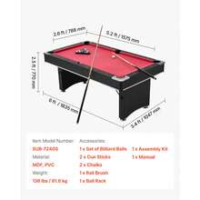 Billiard Tables - Billardtisch Mit H-fußgestell, Rotbraun - View 7