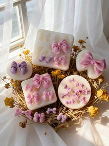 1pc Silicone Candy Mold, Cute Bow Design DIY Fondant Mold For Kitchen - White - View 3