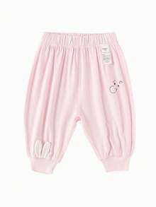 Balabala Baby Long Pants, Lightweight Summer Joggers, Soft & Cute Casual Style 2026 - White Red - View 1