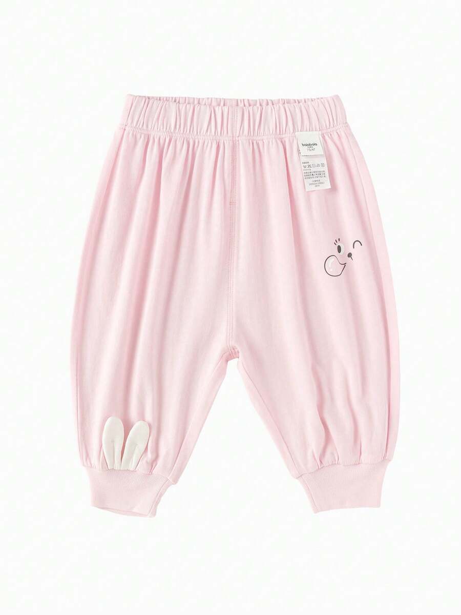 Balabala Baby Long Pants, Lightweight Summer Joggers, Soft & Cute Casual Style 2026 - White Red - View 1