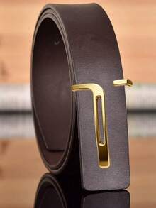 Minimalist Men's Hollow T-Letter Alloy Buckle Belt, Retro Men's Casual Versatile Belt, Suitable For Middle-Aged And Young Adults - Multicolor - View 8