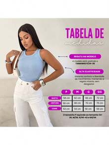 Kit 3 Regatas Femininas Ribana Canelada Grossa Premium Alça Larga - Preto e Branco - Visão 8