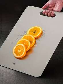 Set de 3 tablas de cortar de acero inoxidable, de doble cara, duraderas, fáciles de limpiar, de material metálico, adecuadas para carne, verduras y frutas - Multicolor - Ver 4