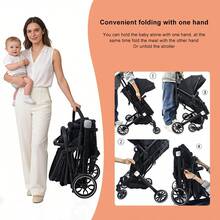 High View Stroller, Seat Converts To A Recliner, 2-In-1 Stroller, No Need To Transition From Birth To 3 Years, Foldable Stroller, Travel Essential, Baby Essentials, Reversible Seat - Black - View 4