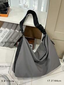 1pc Men's Lightweight Fashion Messenger Bag, Casual Men's Shoulder Bag Crossbody Bag, Large Capacity Relaxed Style College Style Japanese Sports Unisex Courier Bag - Grey - View 7