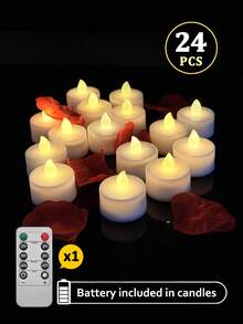 Bộ 6/12/24 nến không lửa điều khiển từ xa, có hẹn giờ/điều khiển từ xa, chạy bằng pin, nến cầu nguyện LED, nến trà, đèn nến LED không lửa dùng cho Halloween, Ngày lễ tình nhân, Giáng sinh, đám cưới, tiệc tùng, trang trí nhà cửa và các ngày lễ khác. - Phiên bản sáp trà nhỏ - Xem 2