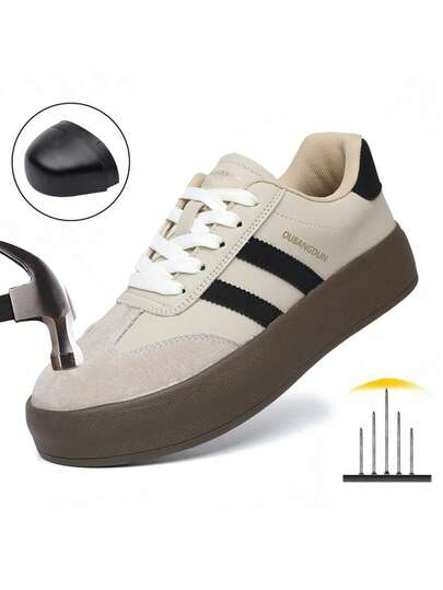 Women's Work Safety Shoes, Anti-Smash, Anti-Puncture Safety Shoes With Steel Toe, Fashionable And Durable Security Boots, Suitable For Daily Wear, Outdoor Hiking, Industrial Construction, All Season