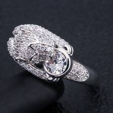 1枚时尚立方氧化锆豹头戒指，适合日常佩戴、派对和各种场合。 - 戒指 - 查看 11