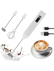 3件套电动奶泡器和搅拌器套装，USB充电迷你饮品搅拌机，手持式电动咖啡搅拌器 400/600mAh - 多色2026熱賣款 - 查看 8