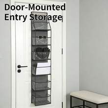 1PC Over The Door Organizer With Waterproof Pockets, 6 Shelf Hanging Storage, Behind Door Caddy For Bathroom Closet Bedroom Pantry Nursery - Multicolor - View 7
