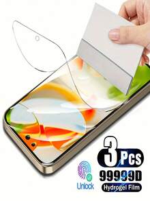 3pcs Ultra HD Hydrogel Film Screen Protector Compatible With 10/10 Pro/10 Pro XL/9/9 Pro/9 Pro XL/8/8 Pro/8A/7 Pro/7A/6A/6 Pro/5A/5 Pro Anti-Scratch, Full Coverage, Fingerprint Compatibility, Not Glass, Case Friendly - Clear - View 13